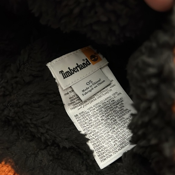 Rare Rust Timberland Auburn Woods Cable Knits Beanie with POM POM Orange Color - Picture 5 of 13